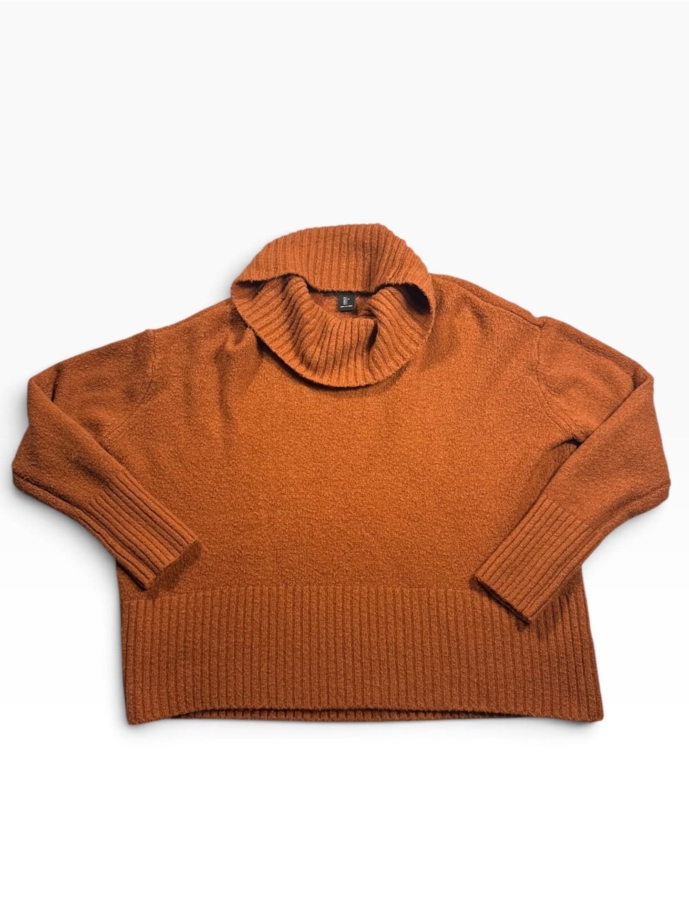 Rachel Zoe Merino Wool Blend Orange Rust Turtleneck Sweater Women’s Large